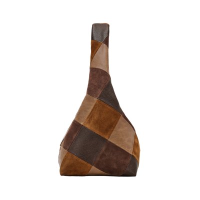 THE SUEDE PATCHWORK SACK BAG